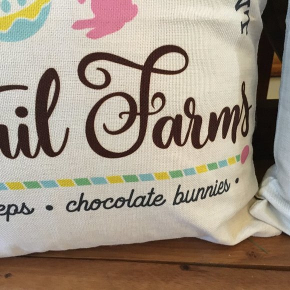 SET OF TWO (2) Easter Bunny Rabbit Pillow Cover 18 x 18 Cottontail Farms NEW - Picture 10 of 10